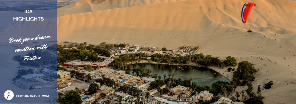 Ica highlights - Paragliding over the dunes surrounding the  Huacachina Oasis