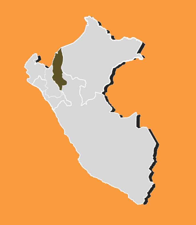 Mapa del Perú con la región Amazonas destacada.