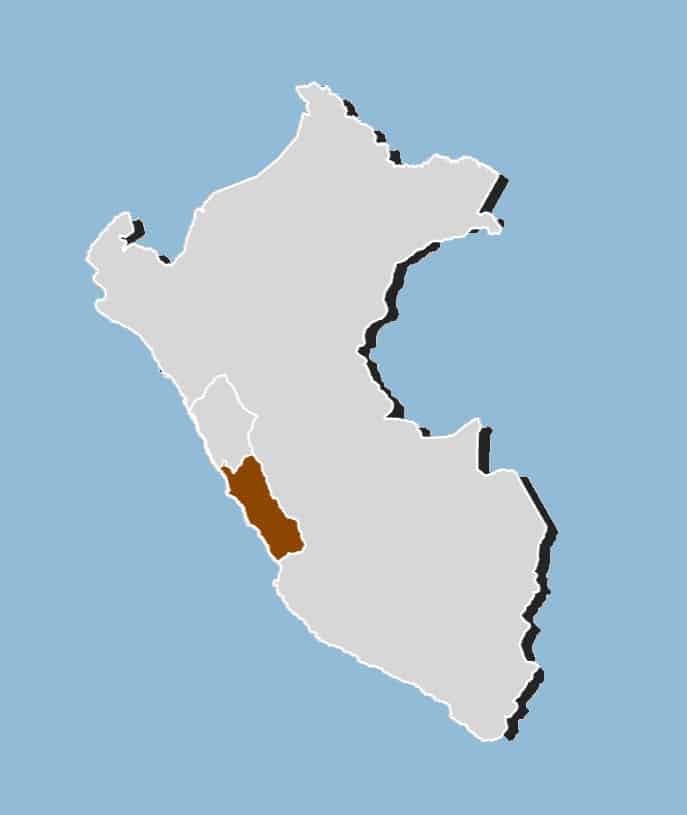 Ícono de mapa gráfico del Perú con el departamento de Lima resaltado en naranja a lo largo de la costa del Pacífico.